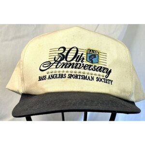 Bass Anglers Sportsman Society 30th Anniversary Snapback Cap 1997 NWOT Read